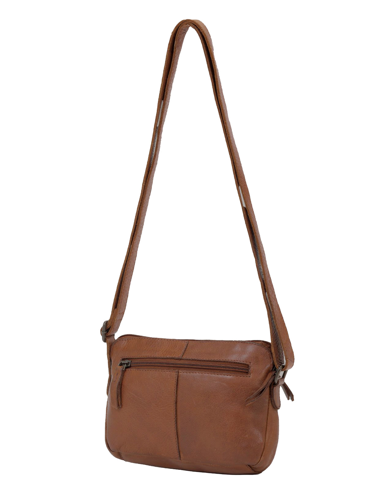 BROOME SML LEATHER XBODY BAG- A-0005-COGNAC- NEW IN