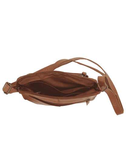BROOME SML LEATHER XBODY BAG- A-0005-COGNAC- NEW IN