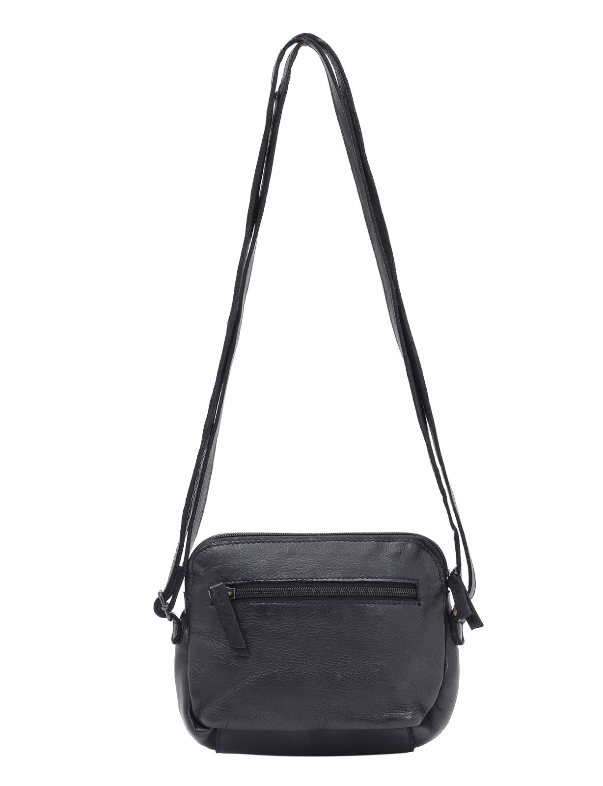 BONDI SML LEATHER XBODY BAG- A-0006-BLACK- NEW IN