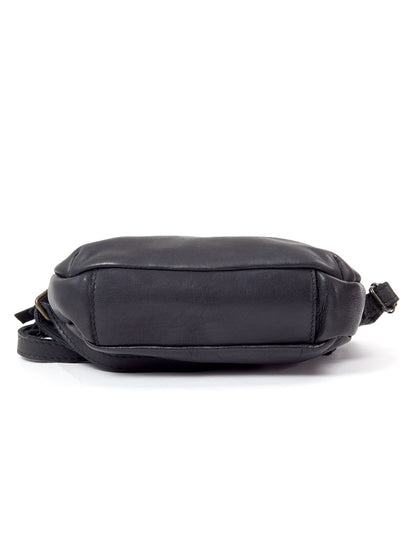 BONDI SML LEATHER XBODY BAG- A-0006-BLACK- NEW IN