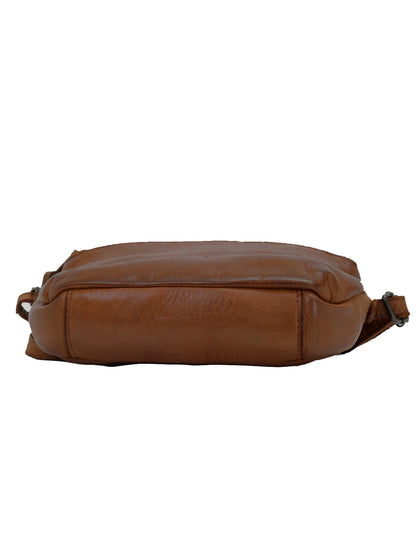 BONDI SML LEATHER XBODY BAG- A-0006-COGNAC- NEW IN