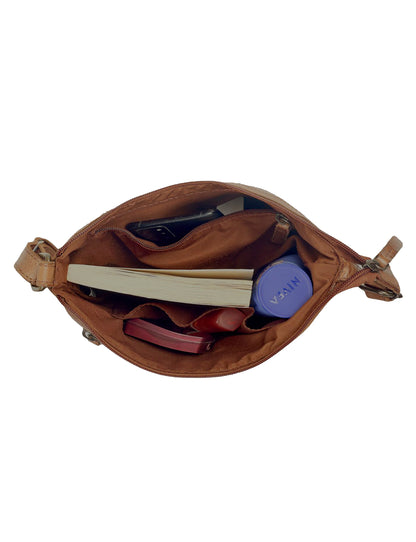 TENTERFIELD LGE LEATHER XBODY BAG- A-0007-COGNAC- NEW IN