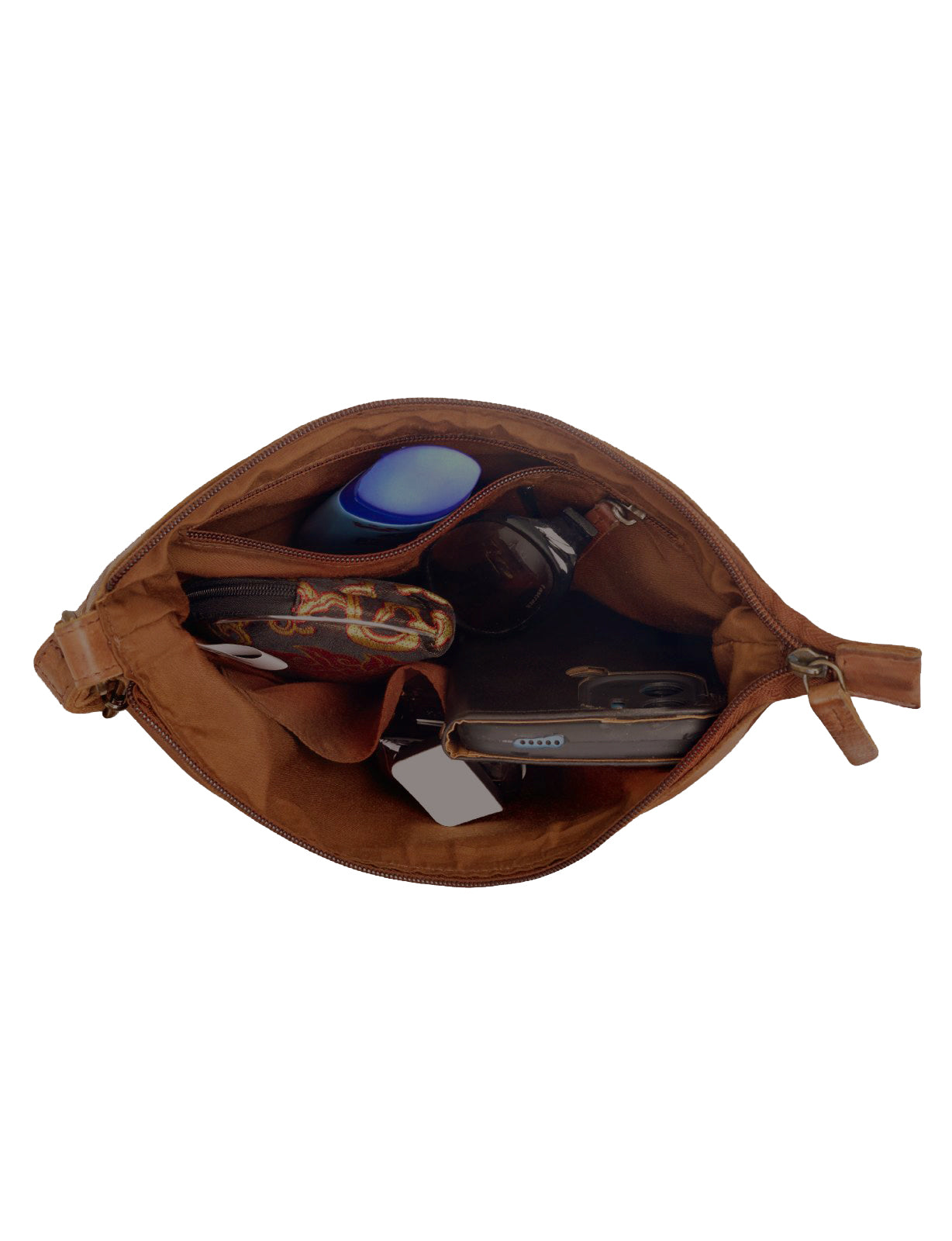 ROMA MED LEATHER XBODY BAG- A-0008-COGNAC- NEW IN