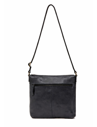ARMIDALE WOVEN DETAIL LEATHER XBODY BAG- A-0011-BLK- NEW IN