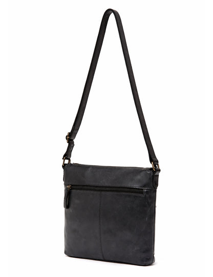 ARMIDALE WOVEN DETAIL LEATHER XBODY BAG- A-0011-BLK- NEW IN