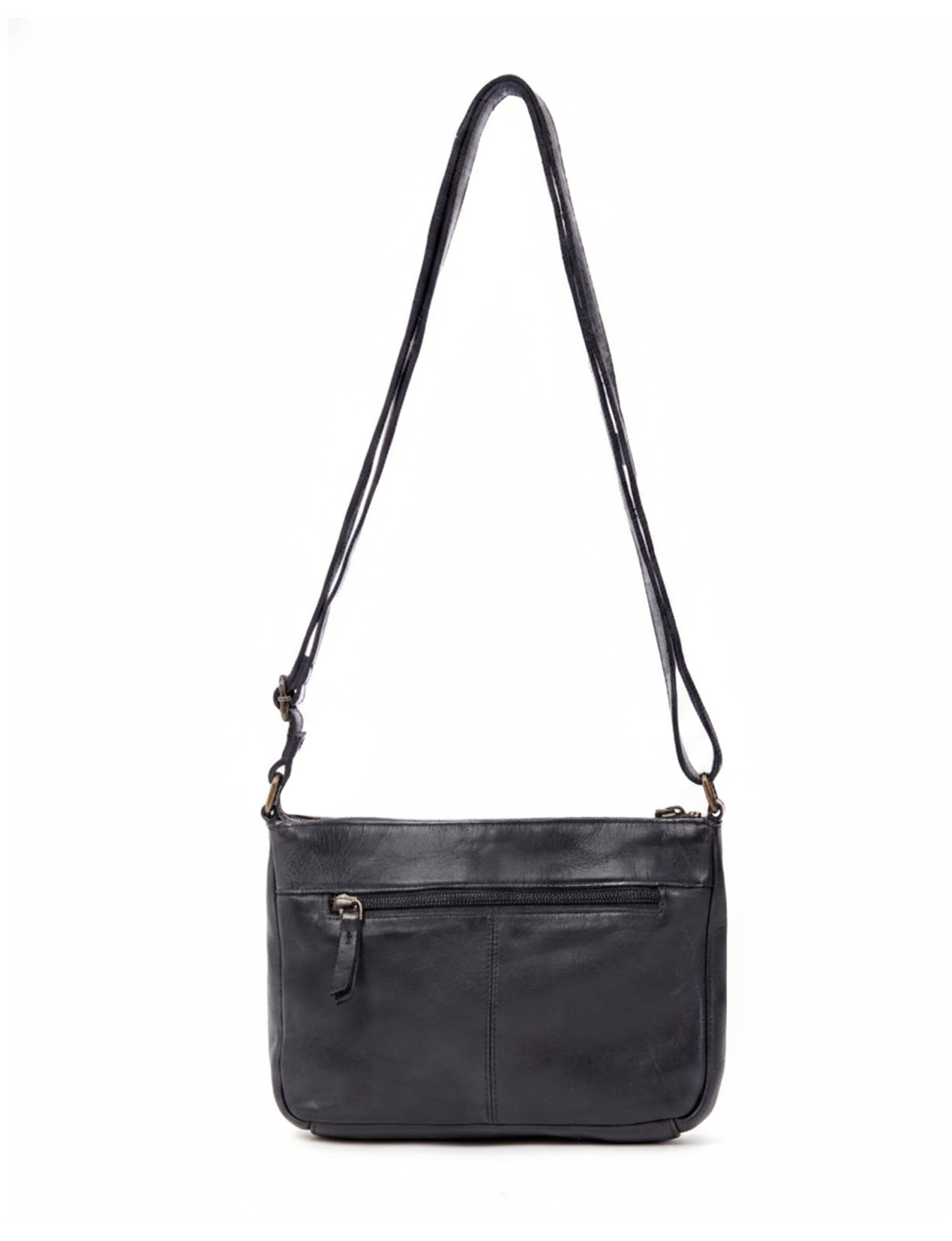 TAMWORTH PATCHWORK DETAIL LEATHER XBODY BAG- A-0012-BLK- NEW IN