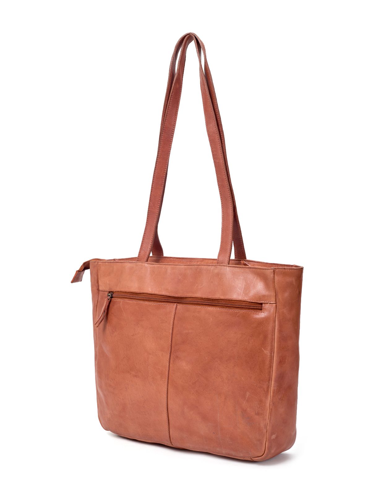 COOKTOWN WOVEN LEATHER TOTE BAG- A-0013-TAN- NEW IN