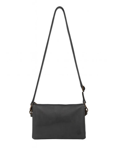 DEVONPORT LEATHER XBODY BAG- A-0014-BLK- NEW IN