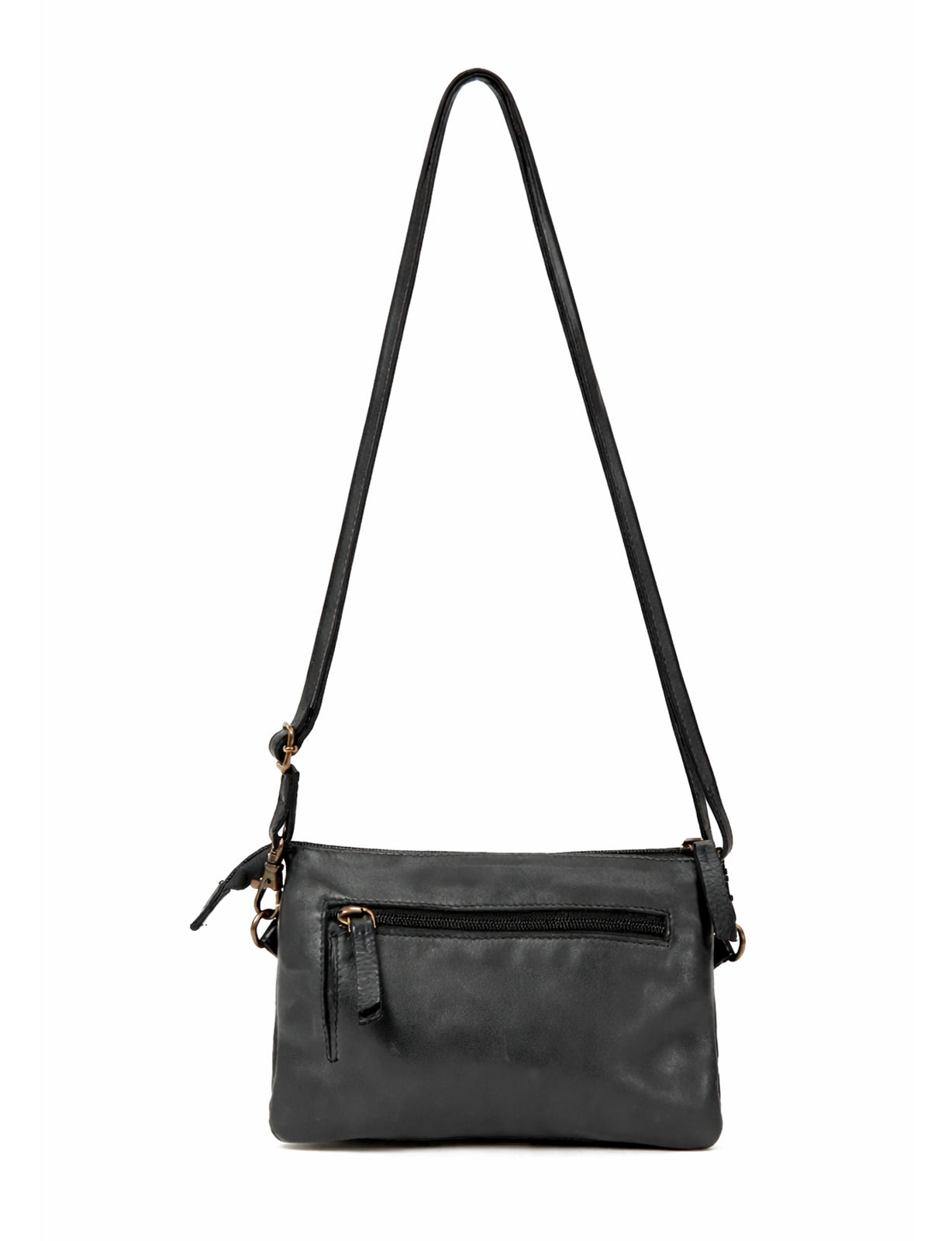 DEVONPORT LEATHER XBODY BAG- A-0014-BLK- NEW IN