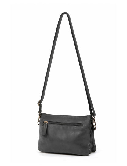 DEVONPORT LEATHER XBODY BAG- A-0014-BLK- NEW IN