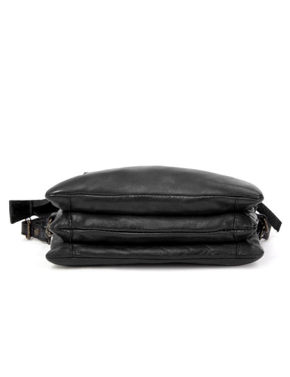 DEVONPORT LEATHER XBODY BAG- A-0014-BLK- NEW IN