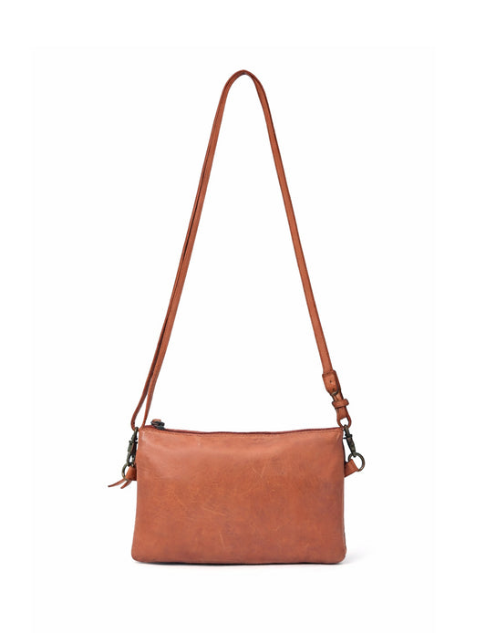 DEVONPORT LEATHER XBODY BAG- A-0014-TAN- NEW IN