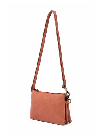 DEVONPORT LEATHER XBODY BAG- A-0014-TAN- NEW IN