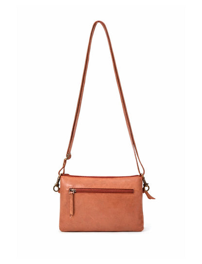 DEVONPORT LEATHER XBODY BAG- A-0014-TAN- NEW IN