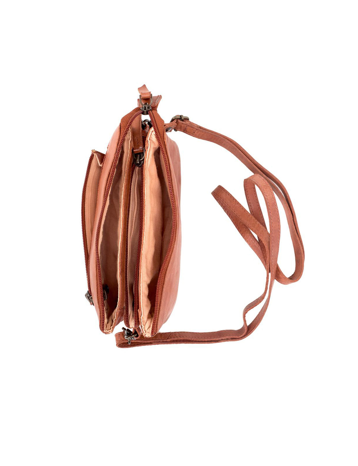 DEVONPORT LEATHER XBODY BAG- A-0014-TAN- NEW IN