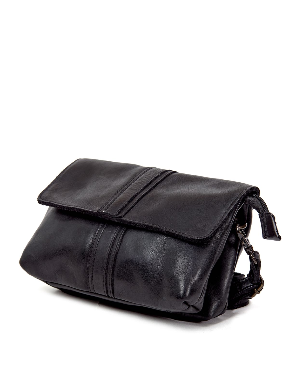 TULLY FLAP OVER LEATHER XBODY BAG- A-0015-BLK- NEW IN