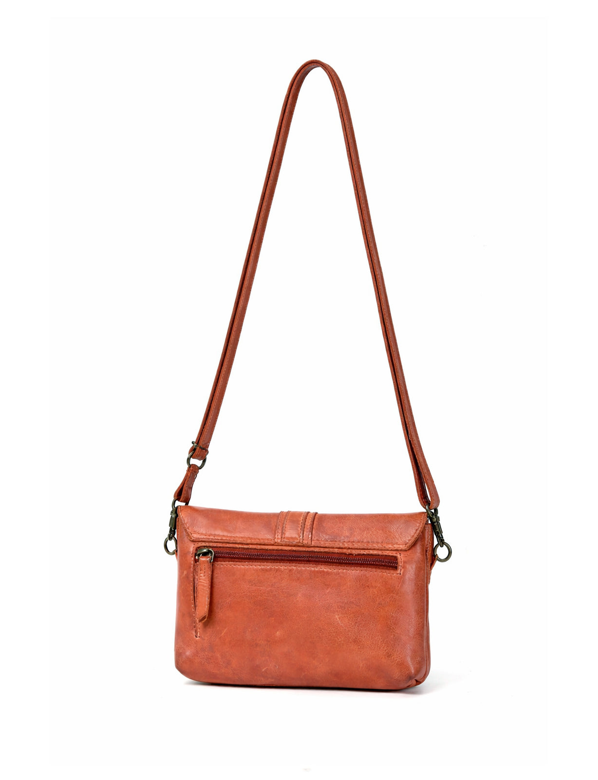 TULLY FLAP OVER LEATHER XBODY BAG- A-0015-TAN- NEW IN
