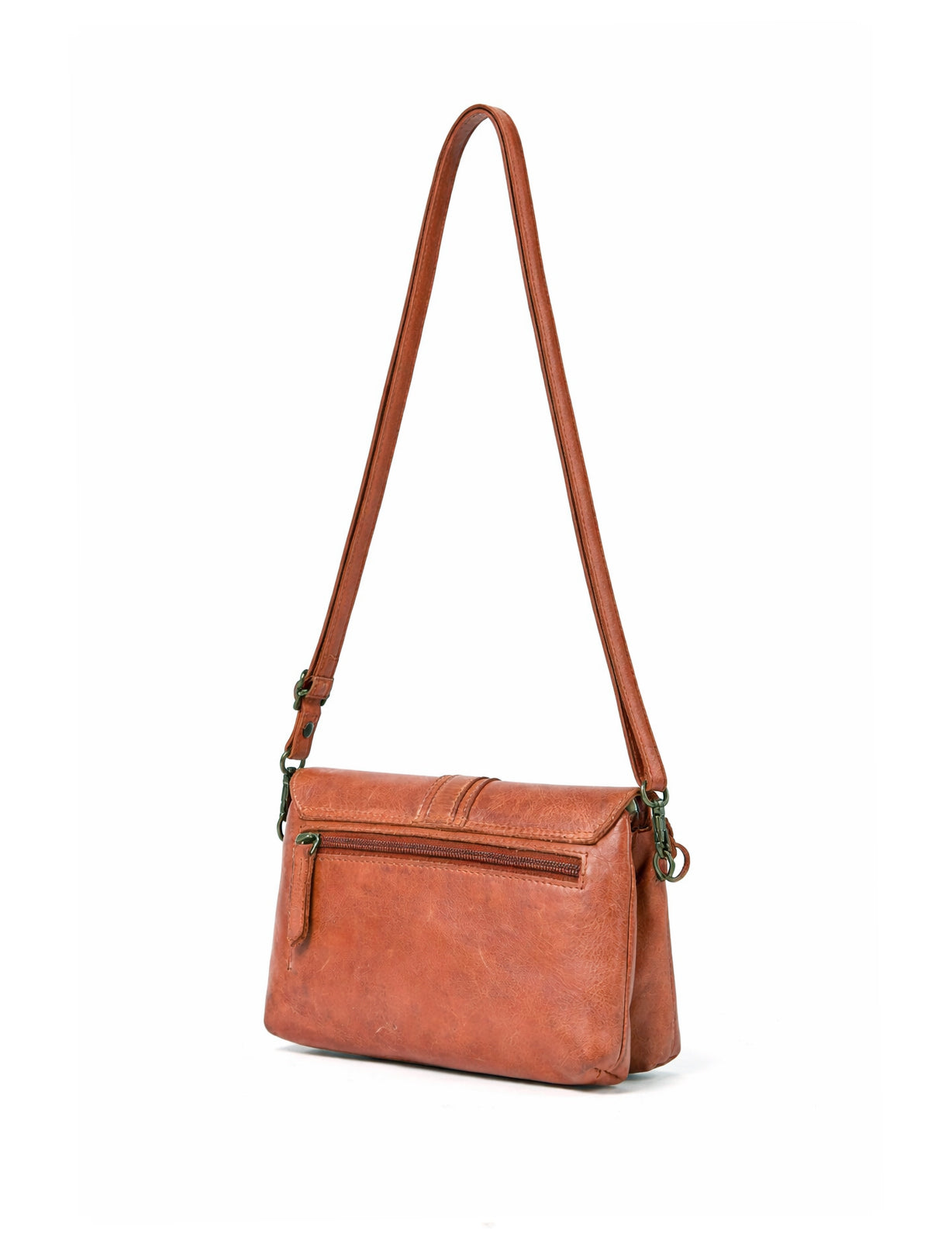 TULLY FLAP OVER LEATHER XBODY BAG- A-0015-TAN- NEW IN