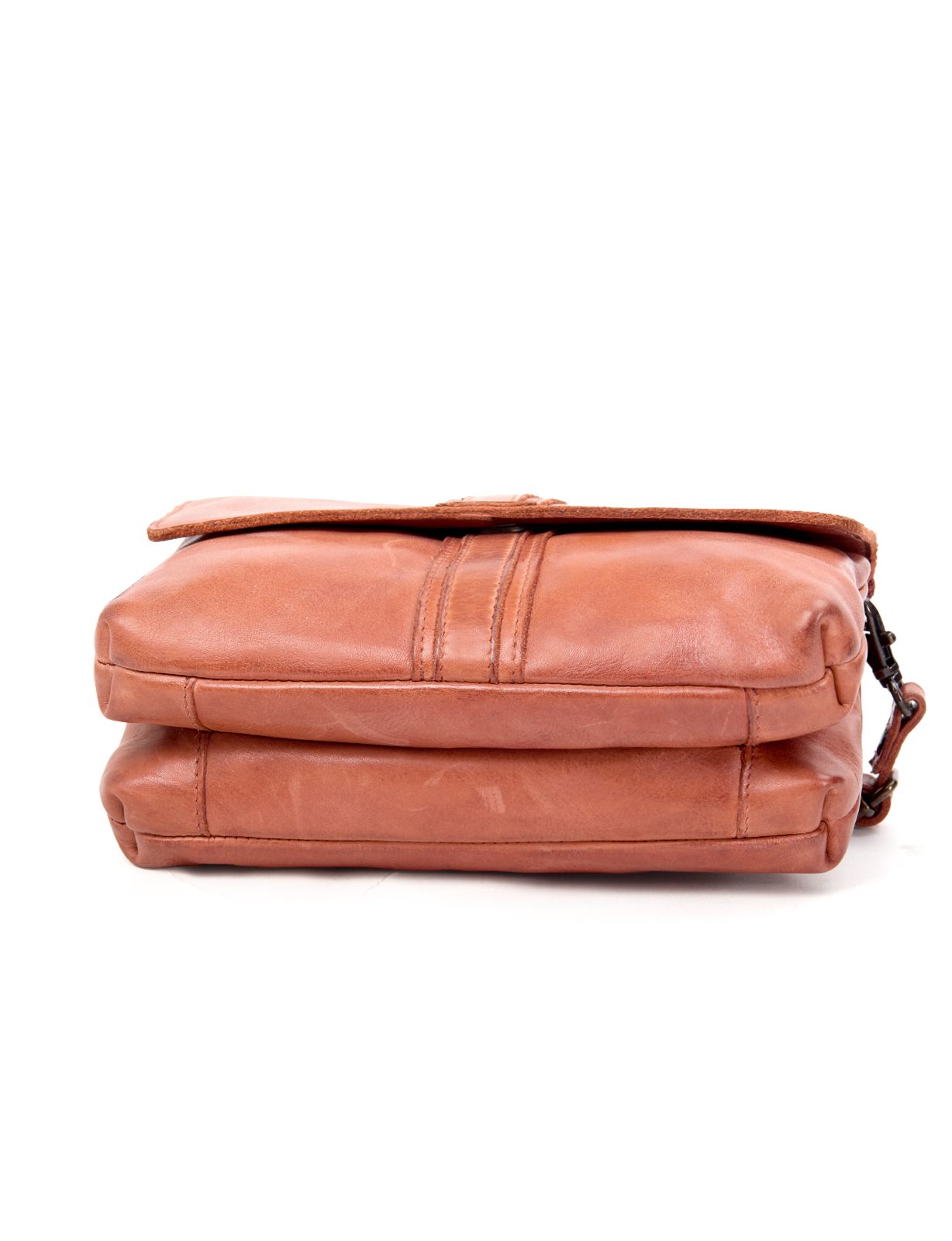 TULLY FLAP OVER LEATHER XBODY BAG- A-0015-TAN- NEW IN