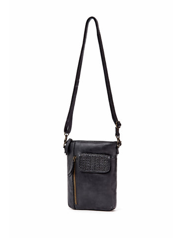 BATHURST LEATHER XBODY BAG- A-0016-BLK- NEW IN