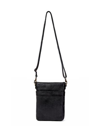 BATHURST LEATHER XBODY BAG- A-0016-BLK- NEW IN