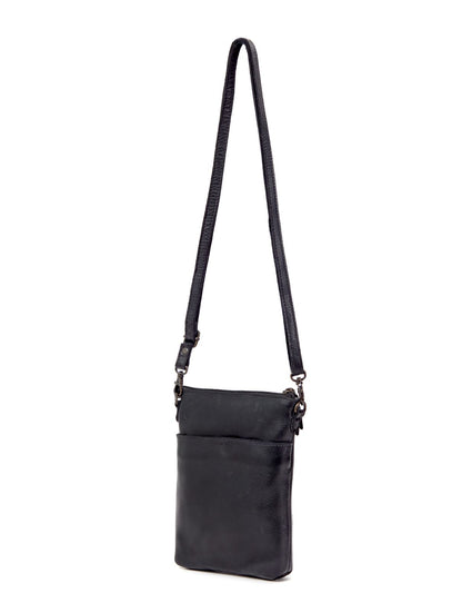 BATHURST LEATHER XBODY BAG- A-0016-BLK- NEW IN