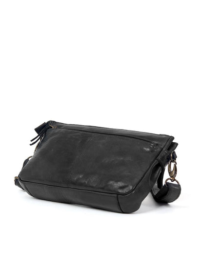 LOXTON MULTICOMPARTMENT LEATHER XBODY BAG- A-0017-BLK- NEW IN
