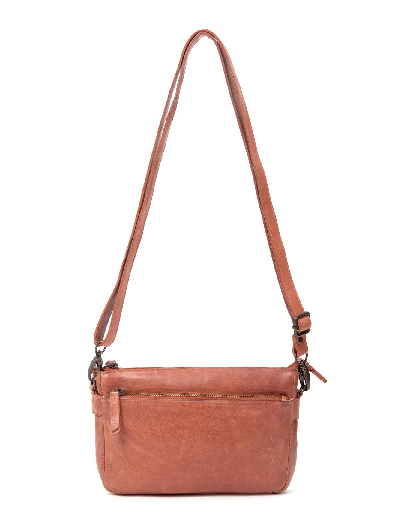 LOXTON MULTICOMPARTMENT LEATHER XBODY BAG- A-0017-TAN- NEW IN