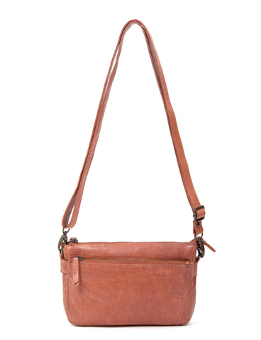 LOXTON MULTICOMPARTMENT LEATHER XBODY BAG- A-0017-TAN- NEW IN