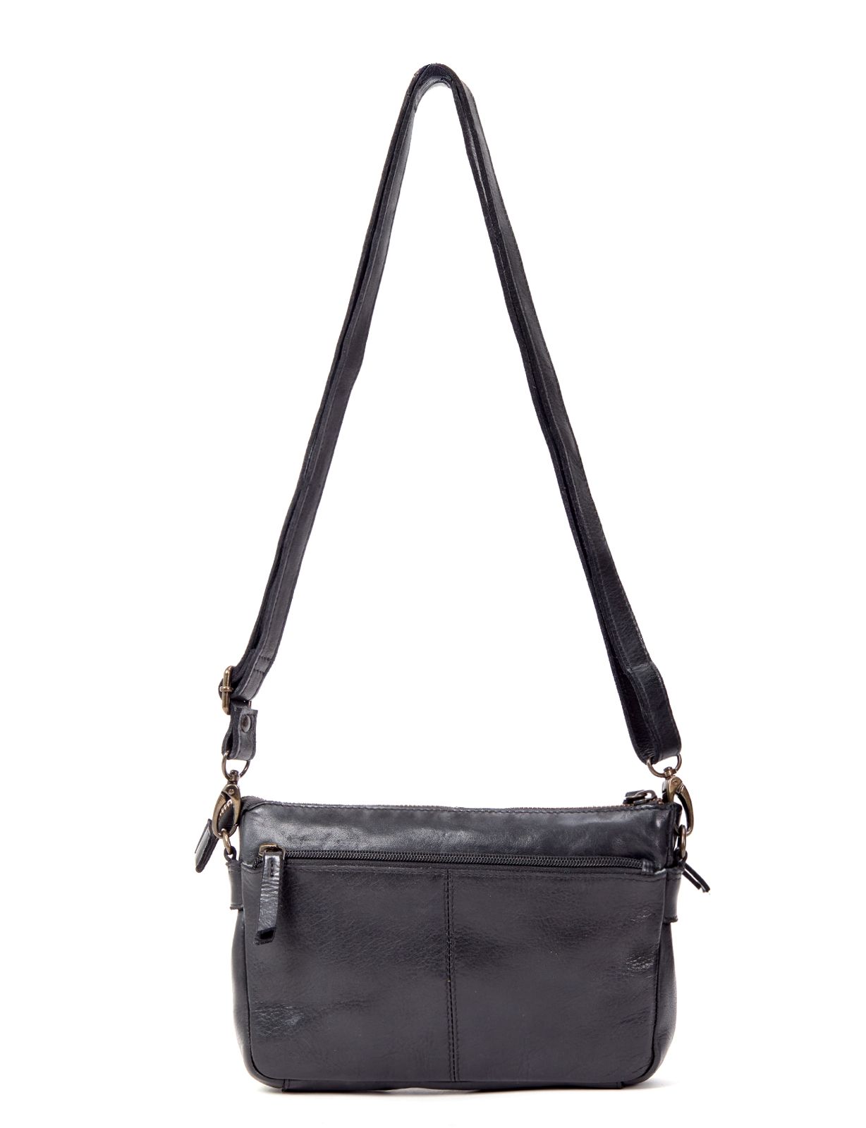 RENMARK WOVEN DETAIL LEATHER XBODY BAG- A-0018-BLK- NEW IN