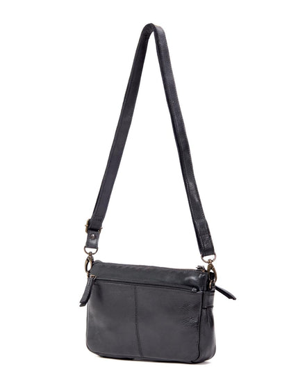 RENMARK WOVEN DETAIL LEATHER XBODY BAG- A-0018-BLK- NEW IN