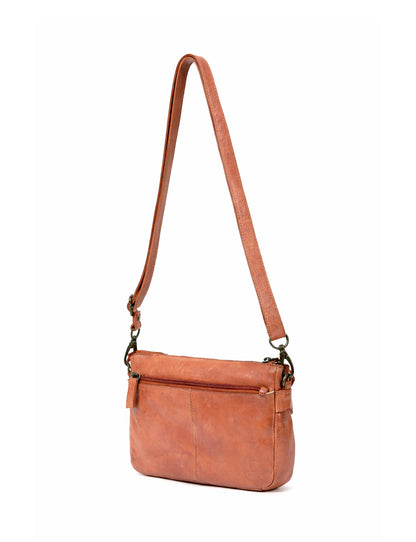 RENMARK WOVEN DETAIL LEATHER XBODY BAG- A-0018-TAN- NEW IN