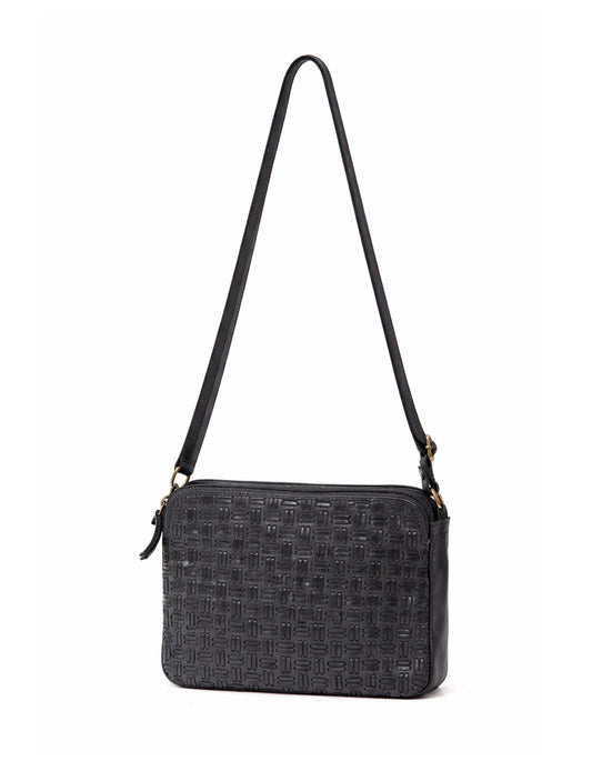 ALBANY MULTICOMPARTMENT LEATHER XBODY BAG- A-0019-BLK- NEW IN