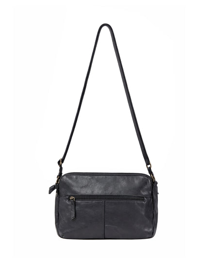 ALBANY MULTICOMPARTMENT LEATHER XBODY BAG- A-0019-BLK- NEW IN
