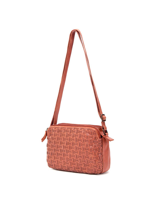 ALBANY MULTICOMPARTMENT LEATHER XBODY BAG- A-0019-TAN- NEW IN