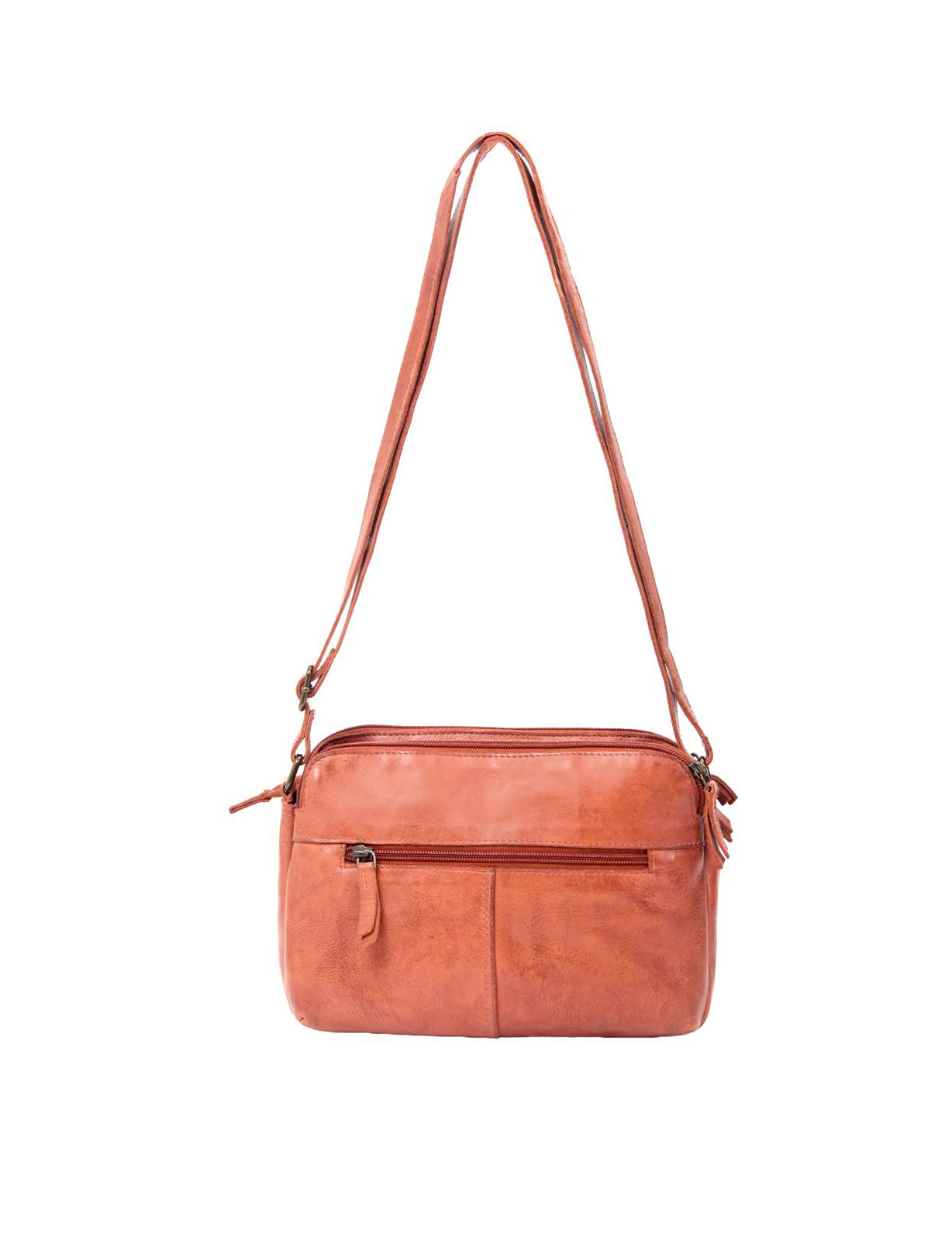 ALBANY MULTICOMPARTMENT LEATHER XBODY BAG- A-0019-TAN- NEW IN