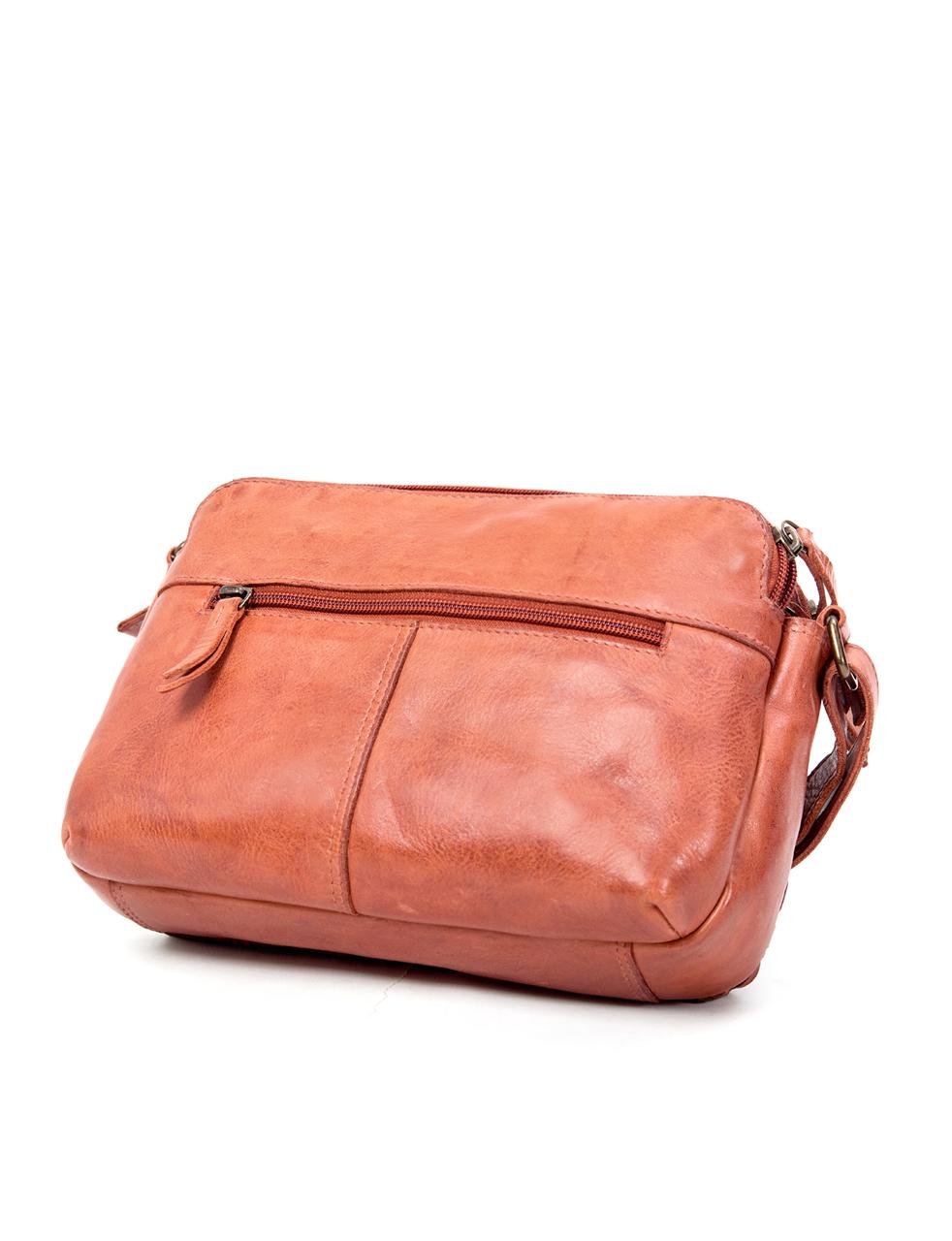 ALBANY MULTICOMPARTMENT LEATHER XBODY BAG- A-0019-TAN- NEW IN