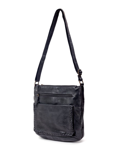 TAMBORINE MULTICOMPARTMENT LEATHER XBODY BAG- A-0020-BLK- NEW IN