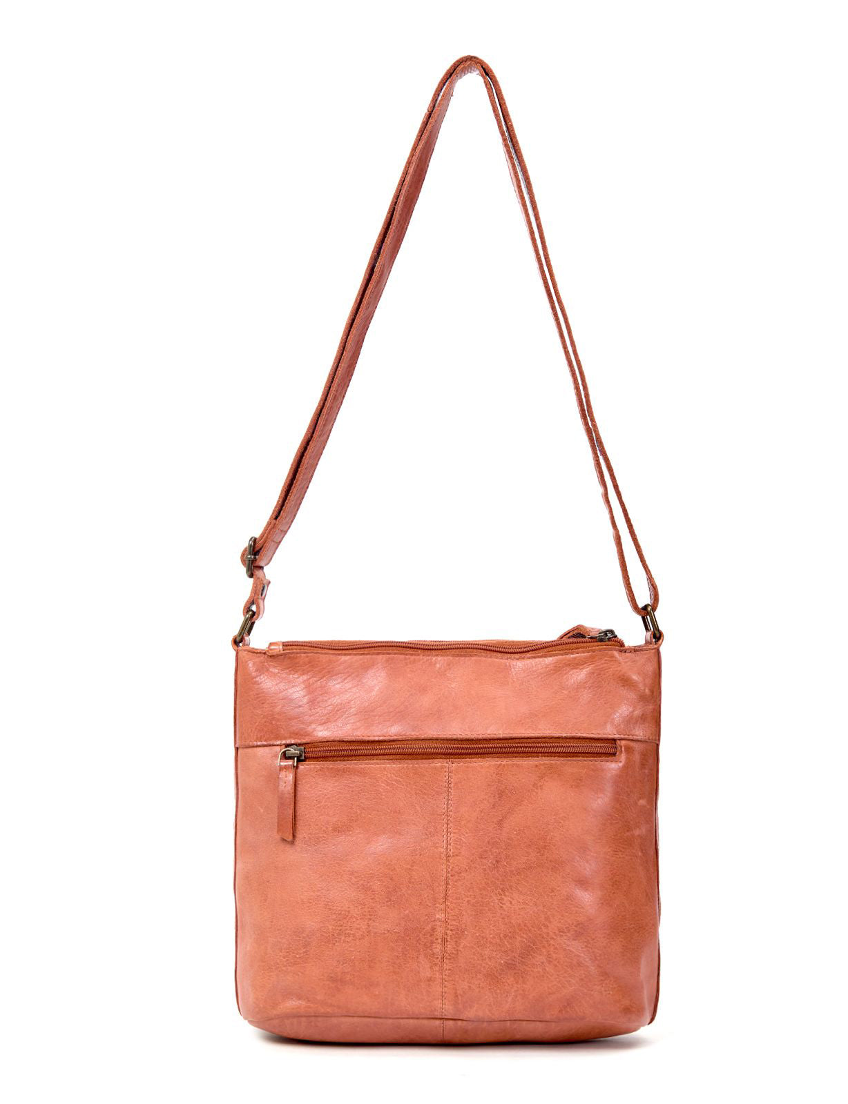 TAMBORINE MULTICOMPARTMENT LEATHER XBODY BAG- A-0020-TAN- NEW IN