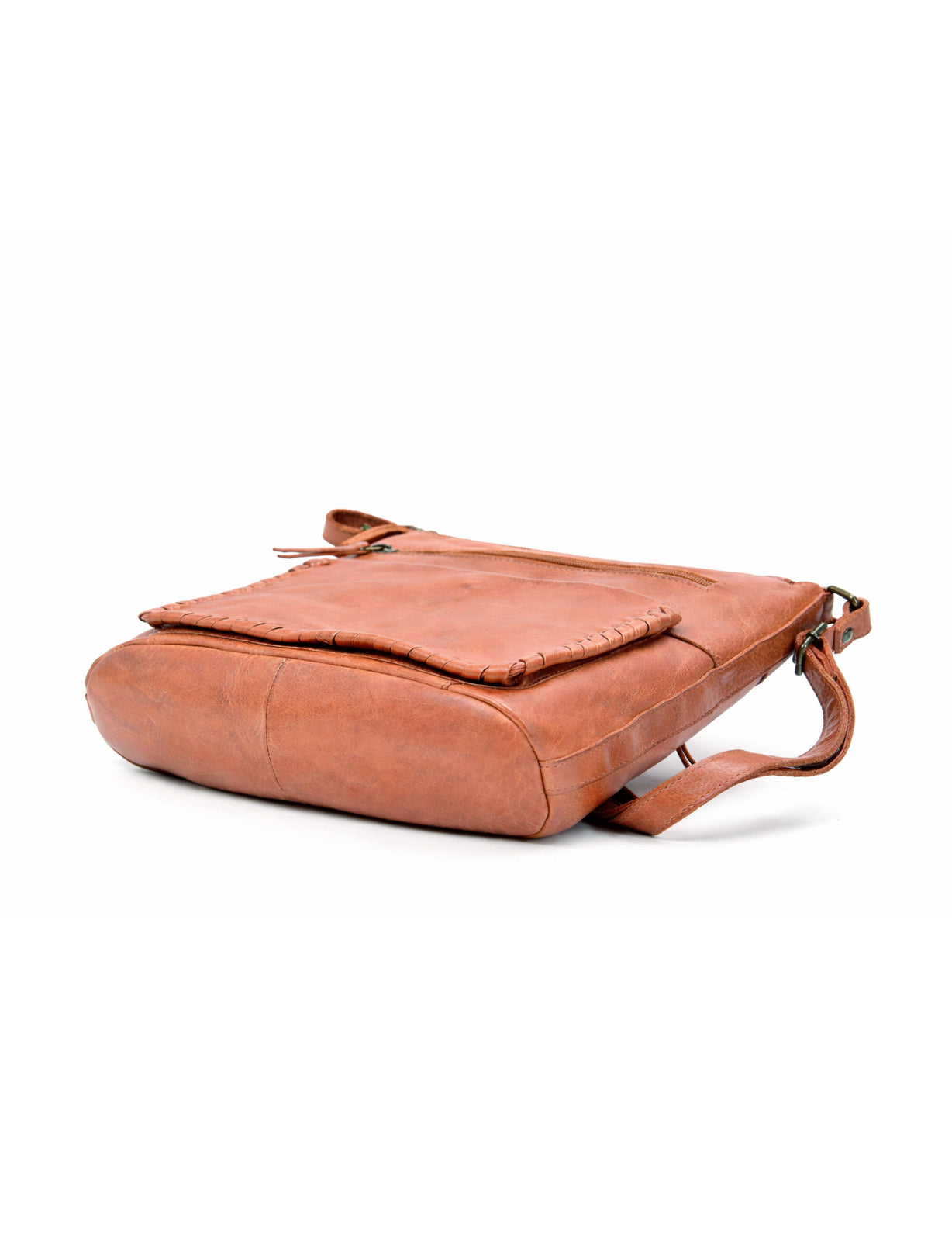 TAMBORINE MULTICOMPARTMENT LEATHER XBODY BAG- A-0020-TAN- NEW IN