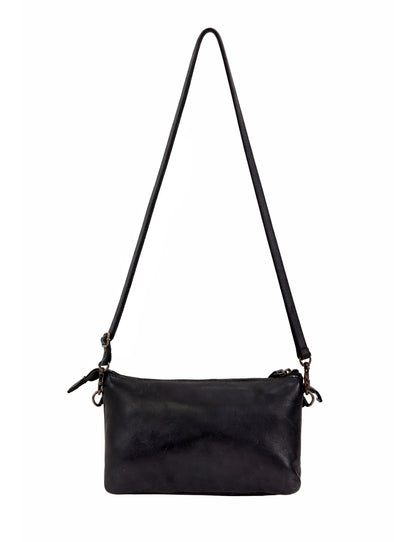 COWRA STUD DETAIL LEATHER XBODY BAG- A-0021-BLK- NEW IN