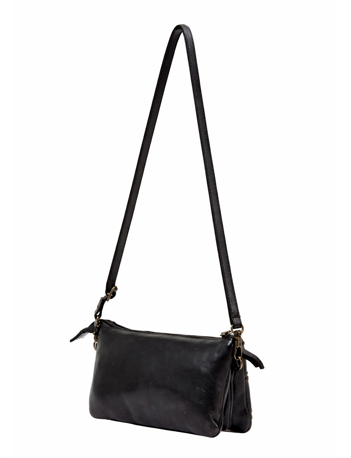 COWRA STUD DETAIL LEATHER XBODY BAG- A-0021-BLK- NEW IN