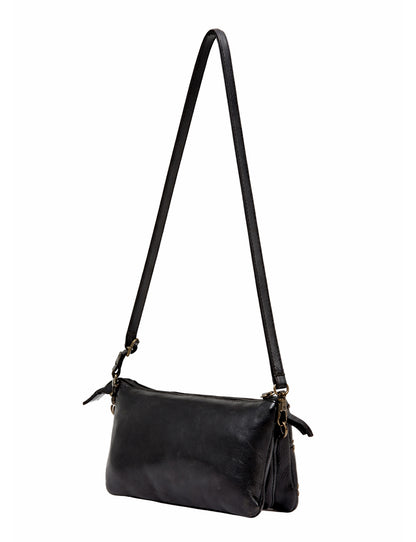 COWRA STUD DETAIL LEATHER XBODY BAG- A-0021-BLK- NEW IN