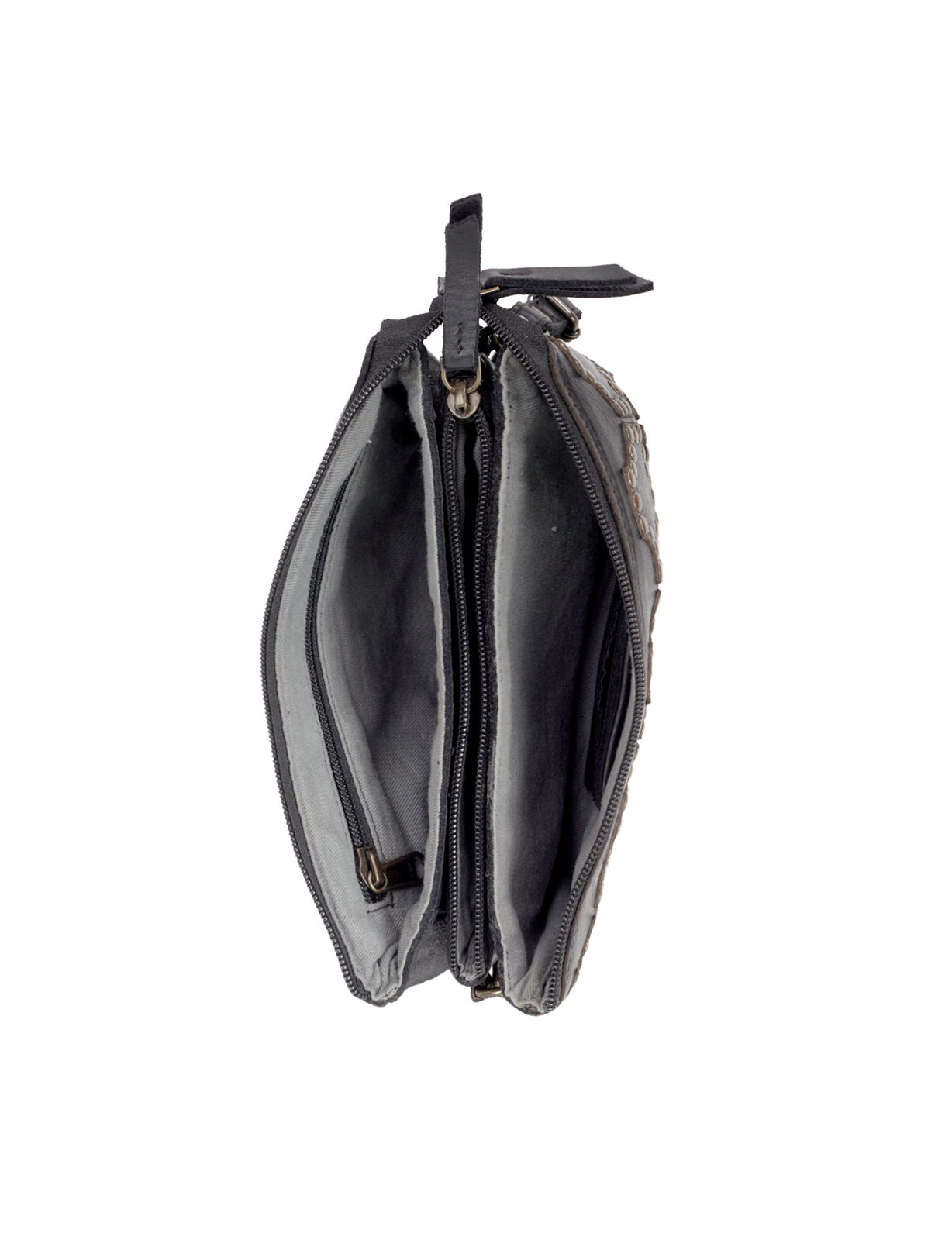 COWRA STUD DETAIL LEATHER XBODY BAG- A-0021-BLK- NEW IN