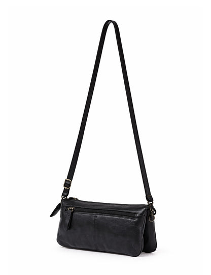 KIAMA WOVEN PANEL DETAIL LEATHER XBODY BAG- A-0022-BLK- NEW IN