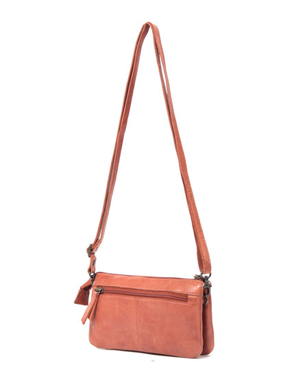 KIAMA WOVEN PANEL DETAIL LEATHER XBODY BAG- A-0022-TAN- NEW IN