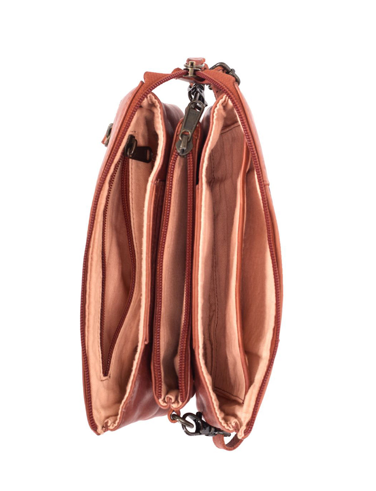 KIAMA WOVEN PANEL DETAIL LEATHER XBODY BAG- A-0022-TAN- NEW IN