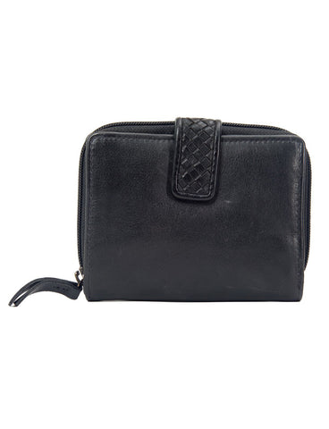 MILANG MEDIUM TAB LEATHER WALLET- A-0023-BLK- NEW IN