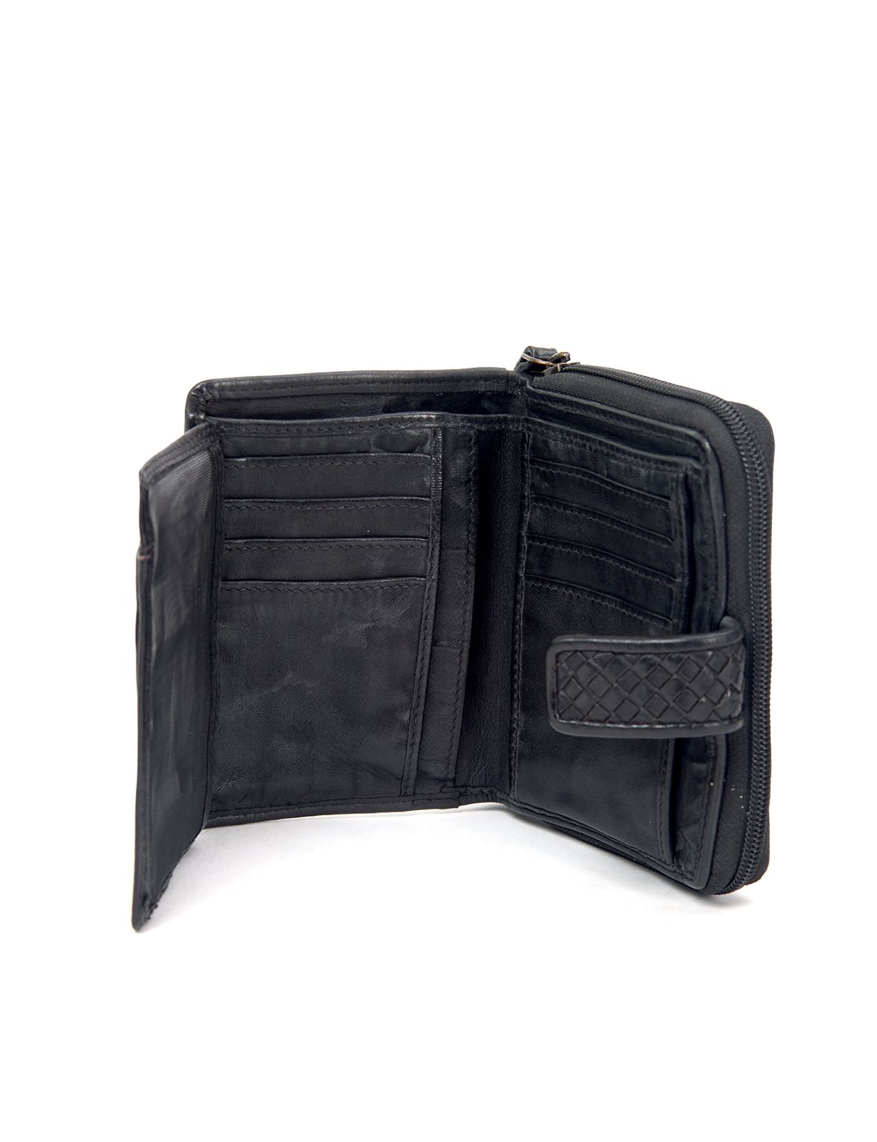 MILANG MEDIUM TAB LEATHER WALLET- A-0023-BLK- NEW IN