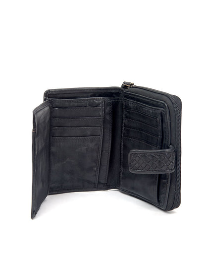 MILANG MEDIUM TAB LEATHER WALLET- A-0023-BLK- NEW IN